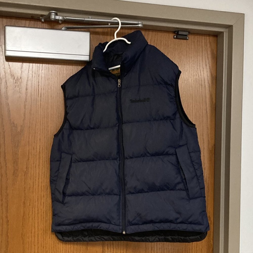 Timberland Weathergear navy blue puffer vest sz M